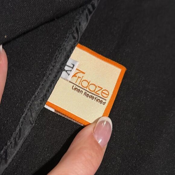 Fridaze Layered Front Linen Jacket BLACK - Picture 8 of 9